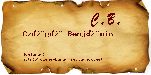 Czégé Benjámin névjegykártya