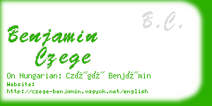 benjamin czege business card